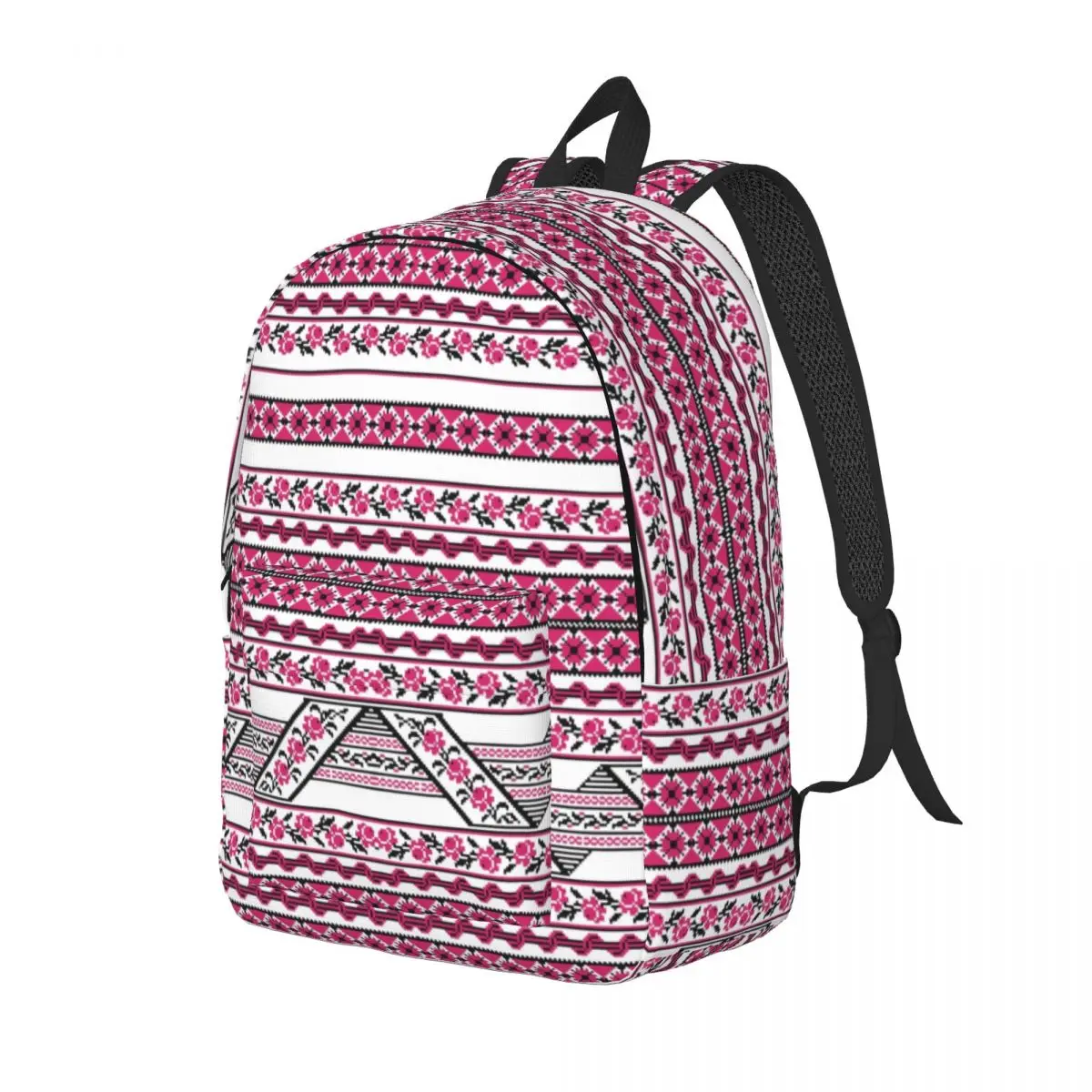 Bold Colorful Ukrainian Vyshyvanka Travel Canvas Backpack School Computer Bookbag Ukraine Bohemian College Student Daypack Bags