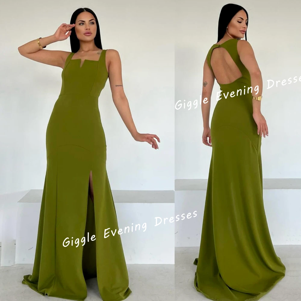 Fechar Vestido de baile adequado para mulheres, cinta de espaguete, fenda, comprimento do chão, fenda, chique e elegante, vestido de noite árabe saudita, 2024