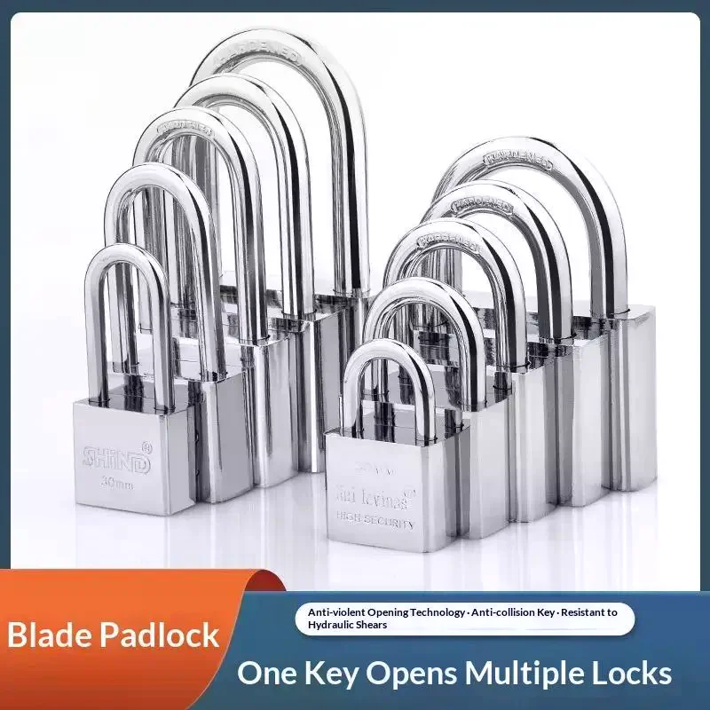 1 PCS Padlocks High Security Stainless Steel Keyed Alike Cut Resistant Shackle For Gates Lockers Warehouse
