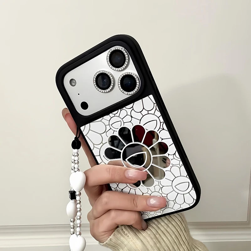 Creative Lines Sunflower Mirror Surface Magnetic Case: Compatible with IPhone 17 16 15 14 13 12 Pro Max 17 Air
