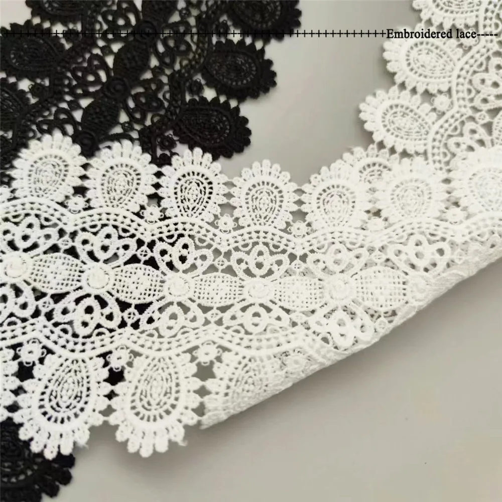 Black White Lace Fabric DIY Crafts Sewing Suppies Decoration Accessories For Garments Milk silk Lace Trim