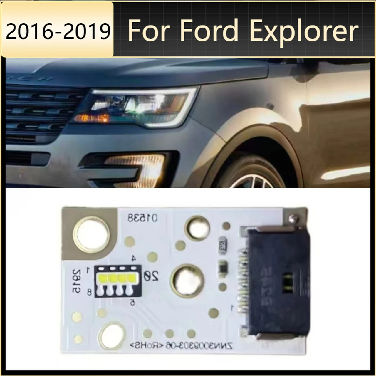 

For Ford Explorer 2016- 2019 LED Headlight Low Beam LED Board Daytime Running Light Angel Eyes chip 00224256-L 00224257-R