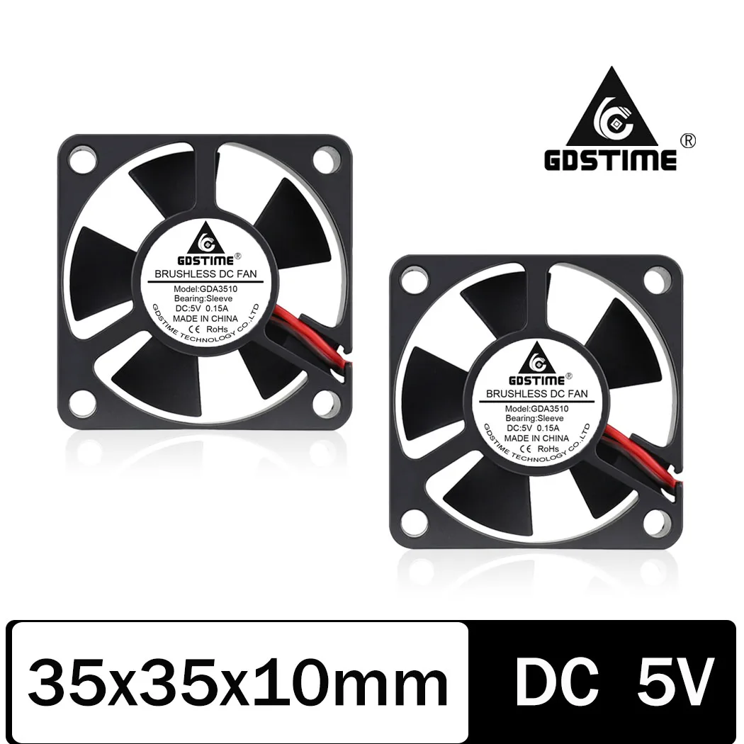 

20 Pcs Gdstime 35mm 3510 DC Cooling Fan 5V Computer PC VGA Video Heat Spread Cooler 35x35x10mm 2Pin 2.0