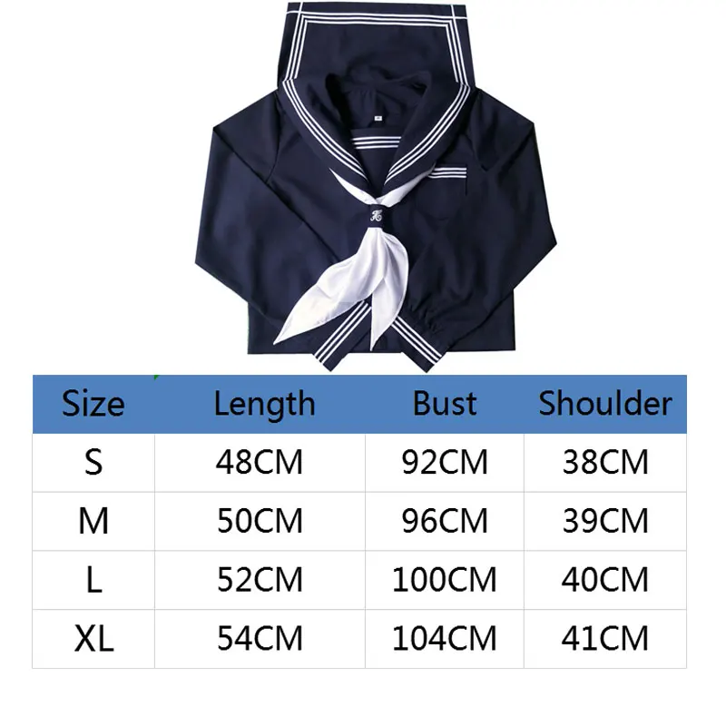 Uniforme scolaire orthodoxe de base japonais, haut de marin bleu marine + aught filles, vêtements référer JK, cosplay anime