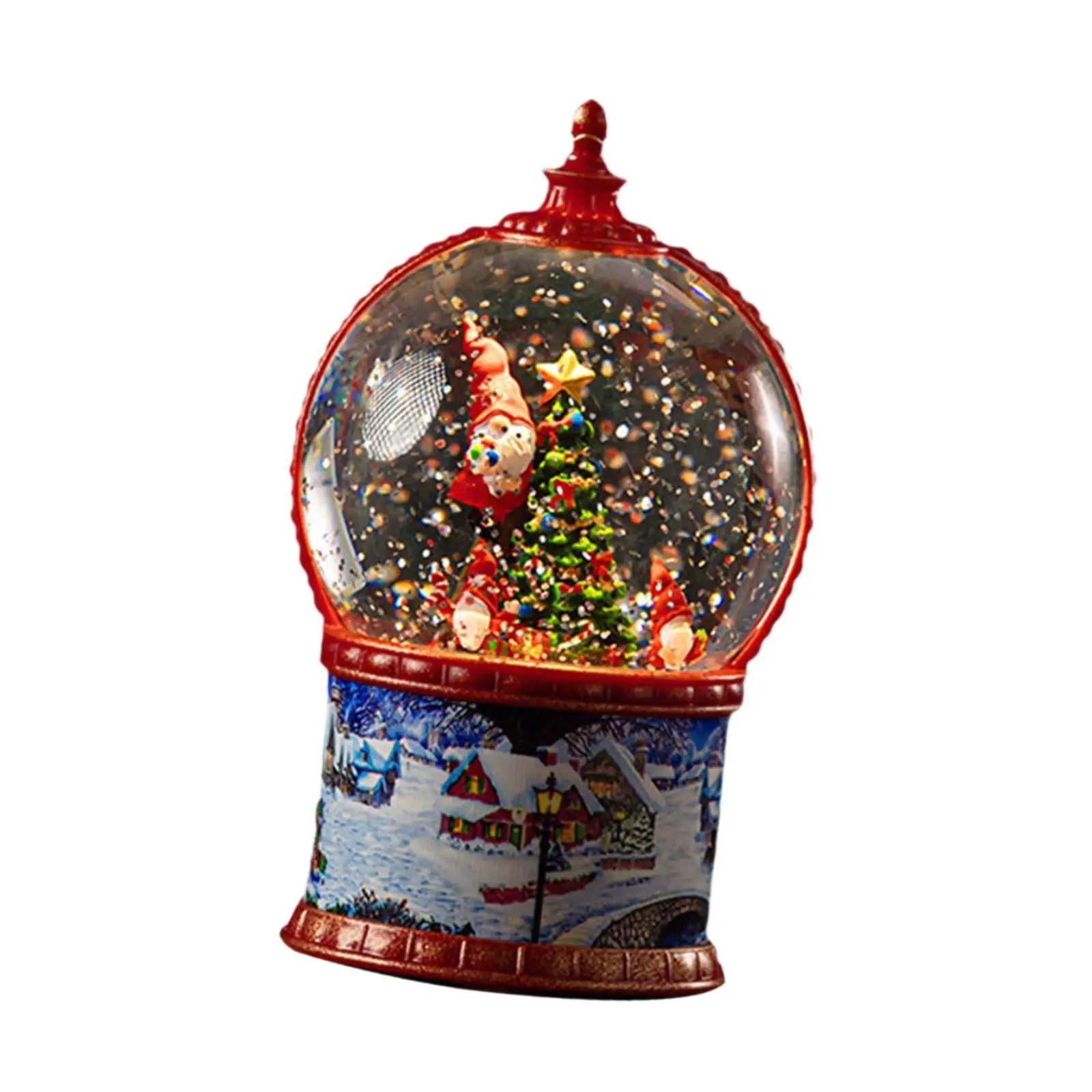 Christmas Snow Globe Music Box Gifts Xmas Decor Luminous Christmas Ornament