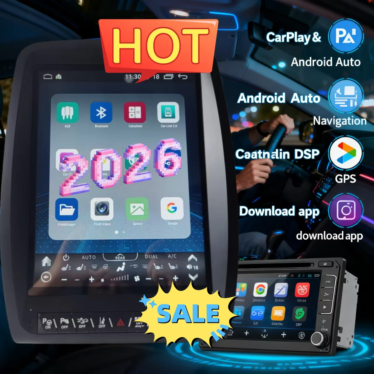 

Автомобильное радио с 13-дюймовым ЖК-экраном для Dodge Durango 2011-2020 Carplay GPS-навигация Android 13 Мультимедийный видеоплеер Головное устройство