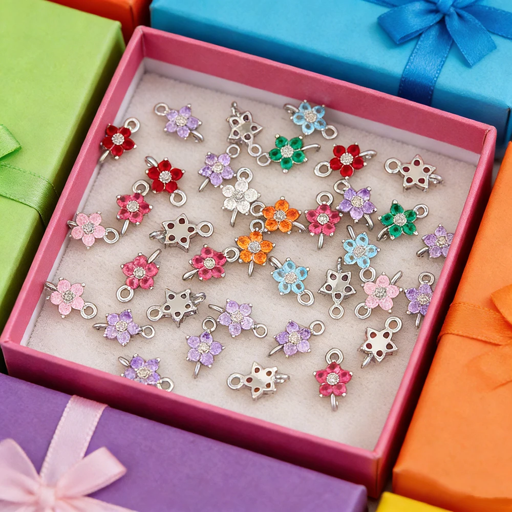 

Cordial Design 50Pcs 8*12MM Earrings Accessories/CZ DIY Connectors/Flower Shape/Rhodium/Hand Made/Jewelry Findings & Components
