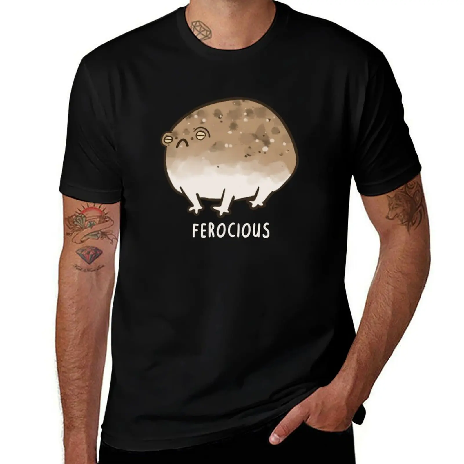 Ferocious Desert Rain Frog, Very Angry Frog T-Shirt Basic Regular Fit Casual T-Shirt