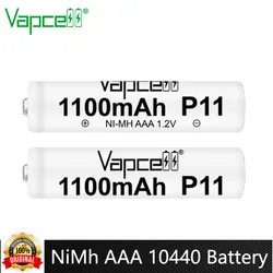 1-20pcs Original Vapcell P11 NiMh 10440 Battery 1100mAh 1.2V AAA Battery Rechargeable Battery 1200 Times For Toys Flashlight