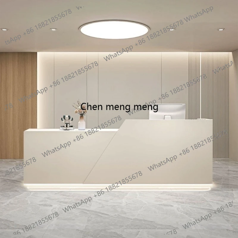 

light luxury reception desk hairdressing shop beauty salon shop counter cream wind simple comptoir magasin office furniture