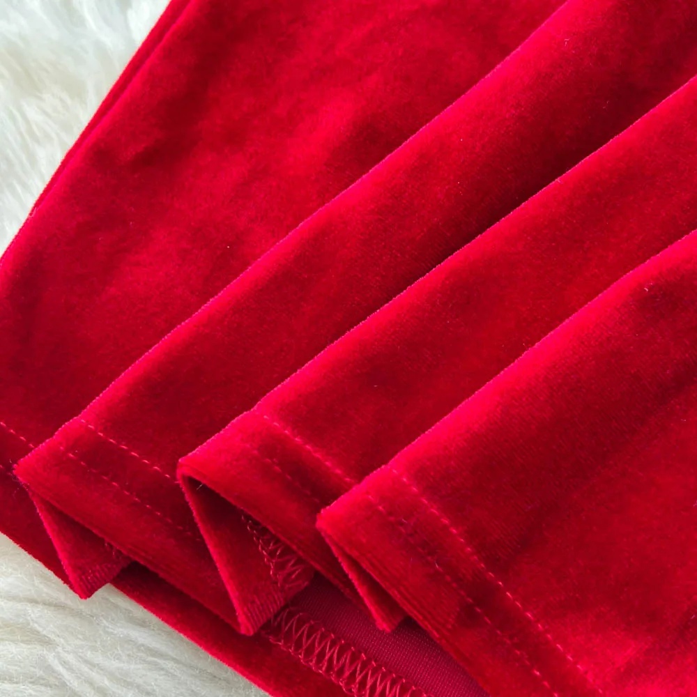 Chic vintage velour sleeveless Beading Elegant Fairy korean fashion Sundress women clothing Long dress