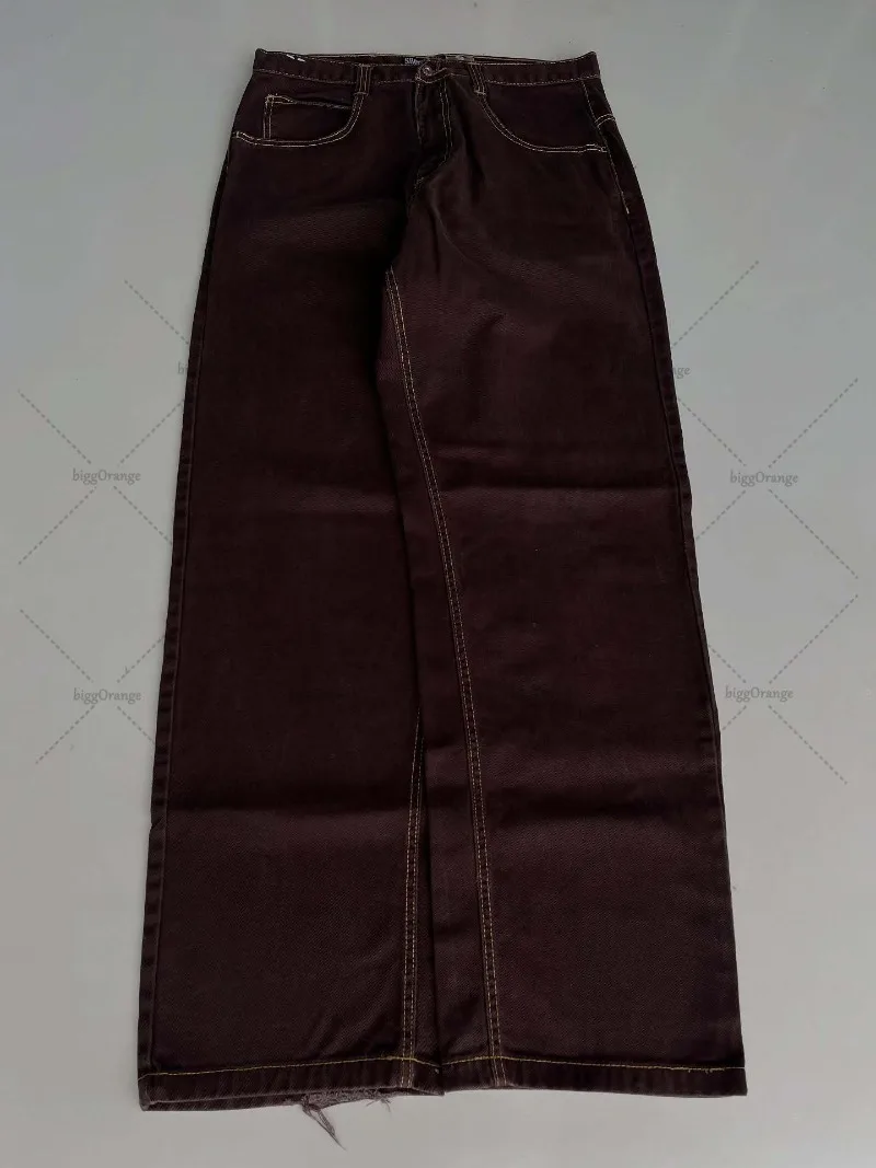 

Y2K повседневные ретро Harajuku Street большие потертые джинсы с высокой талией мужские хип-хоп рок модные свободные прямые широкие брюки женские