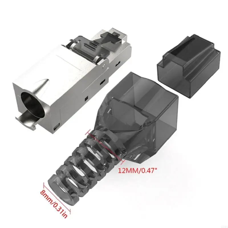 Q5WA CAT7 RJ45 Cotizante cristal para conector sin herramienta para cabeza Sin conector red Ethernet Cat7 30U Ethernet