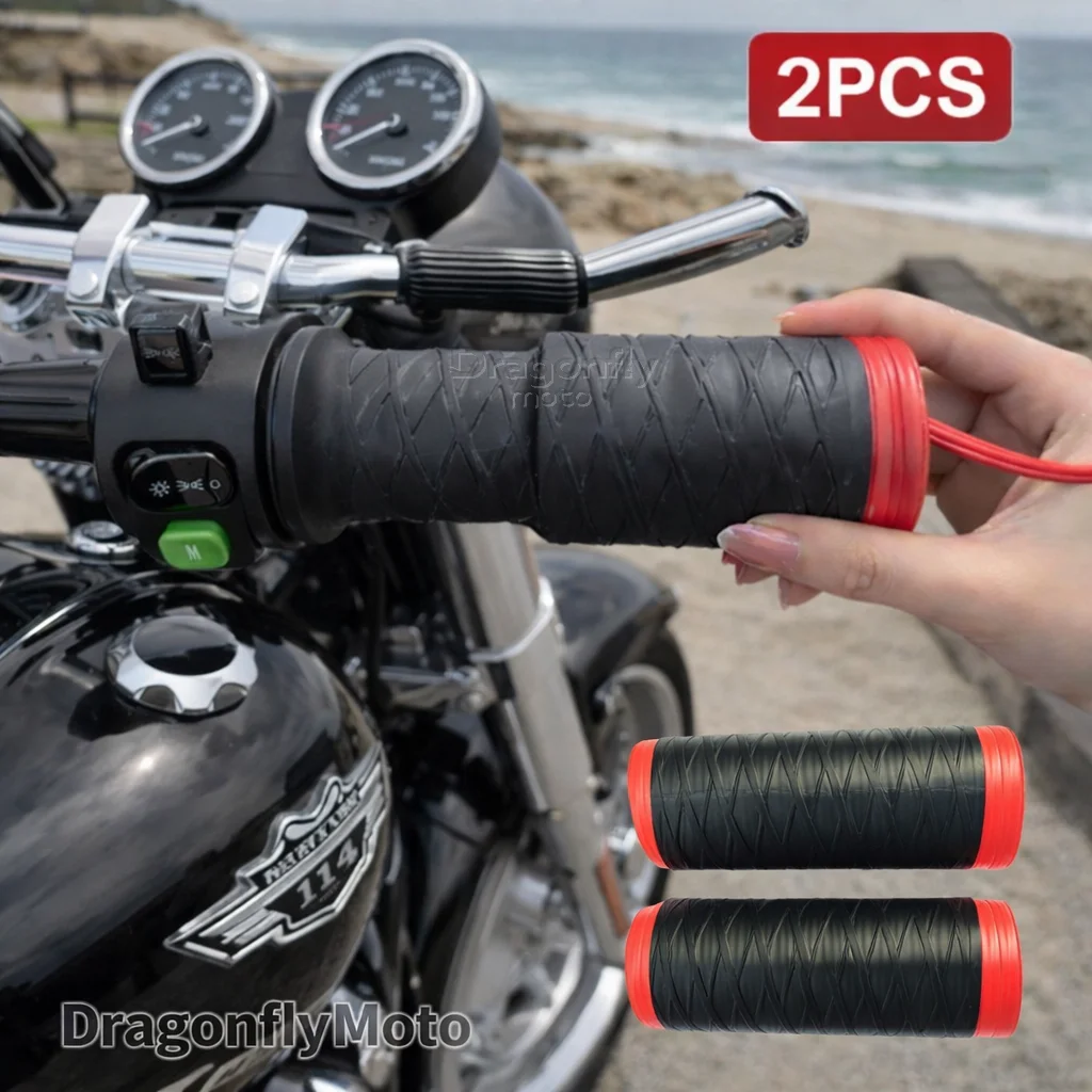 Motorcycle Silicone Handlebar Cover For Harley Softail Fat Boy 114 FLFB FLFBS Street Bob 2018-2025 2024 Self Shrinking Non-Slip