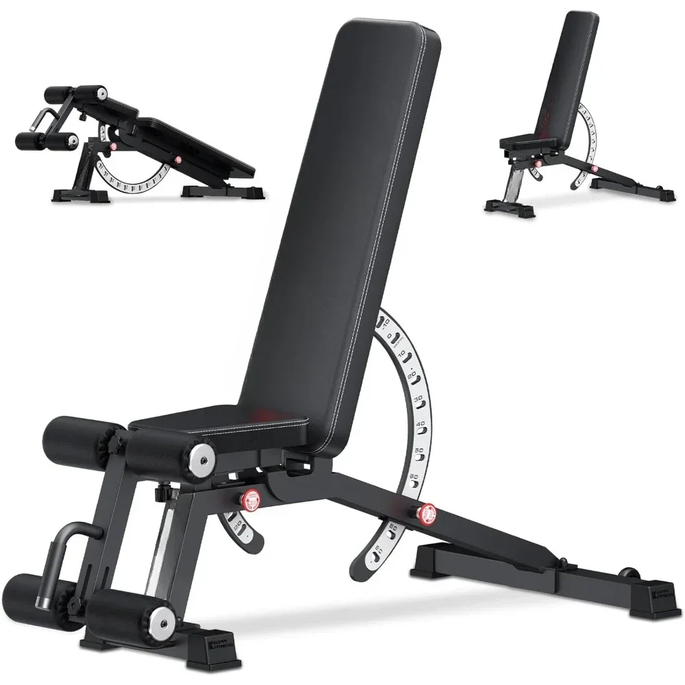 

1200LB Weight Bench,Adjustable Bench Press Set for Home Gym, Removable Foot Catch for Incline Flat Decline Sit Up Bench