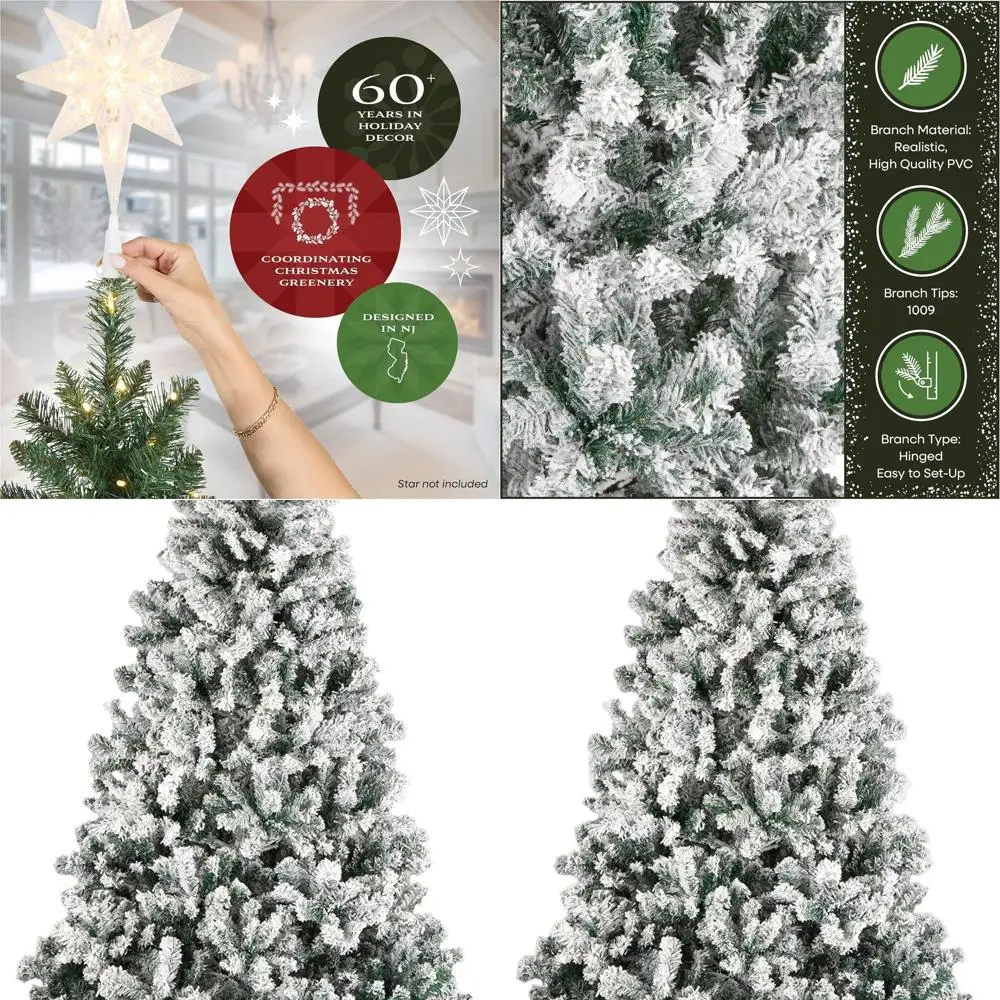 

Рождественская елка в стиле акации высотой 7,5 футов с неразъемными ветвями на петлях и металлической подставкой