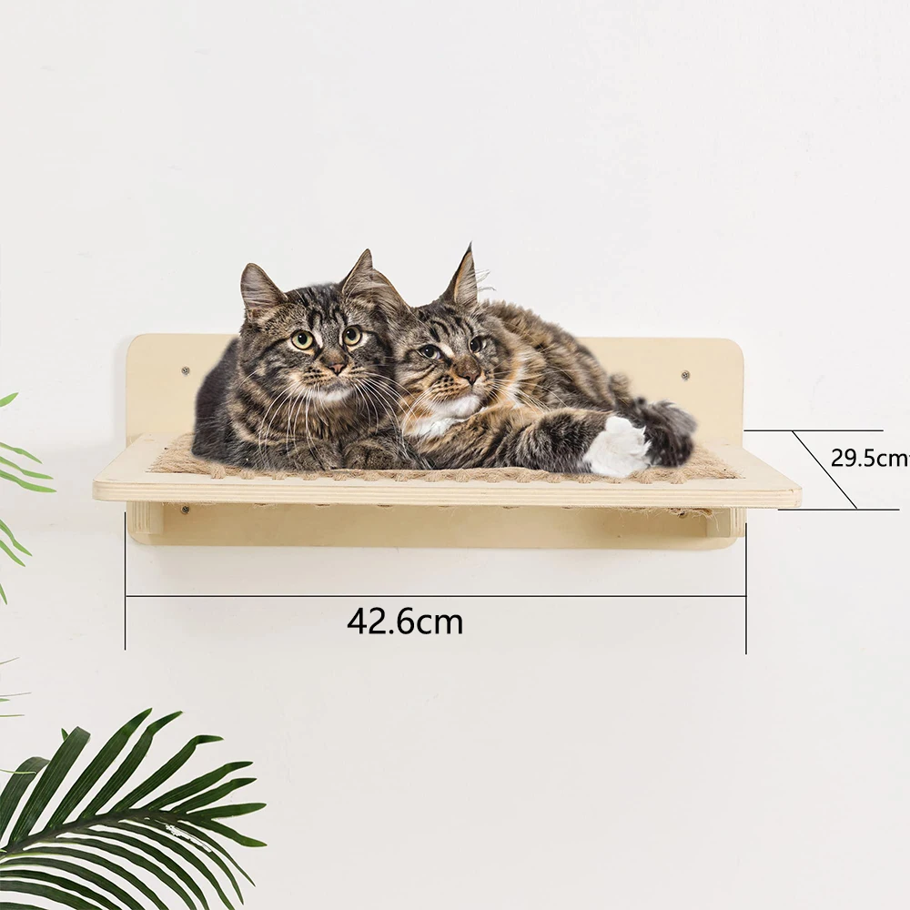 Cat Bed Wall Mounted Hammock For Large Cats Or Kitty Wood And Sisal Rope Wall Shelves And Perches Bed Furniture Jumping