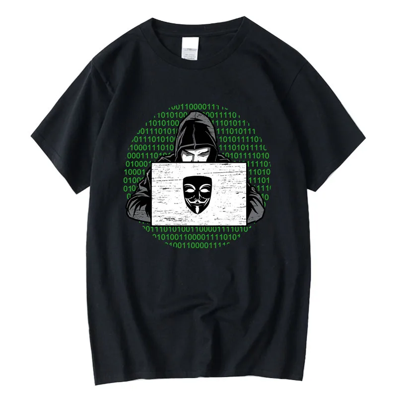 XIN  Men's High Quality Funny Computer Cotton T-shirt Comfortable Breathable Hand-painted Customization Service Available