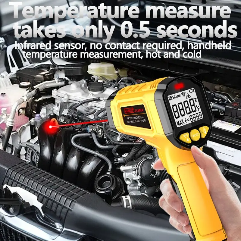 Digital Infrared Thermometer Laser Pyrometer Gun Non-Contact Temperature Gauge -50~600°C Laser Temperature Meter Tool