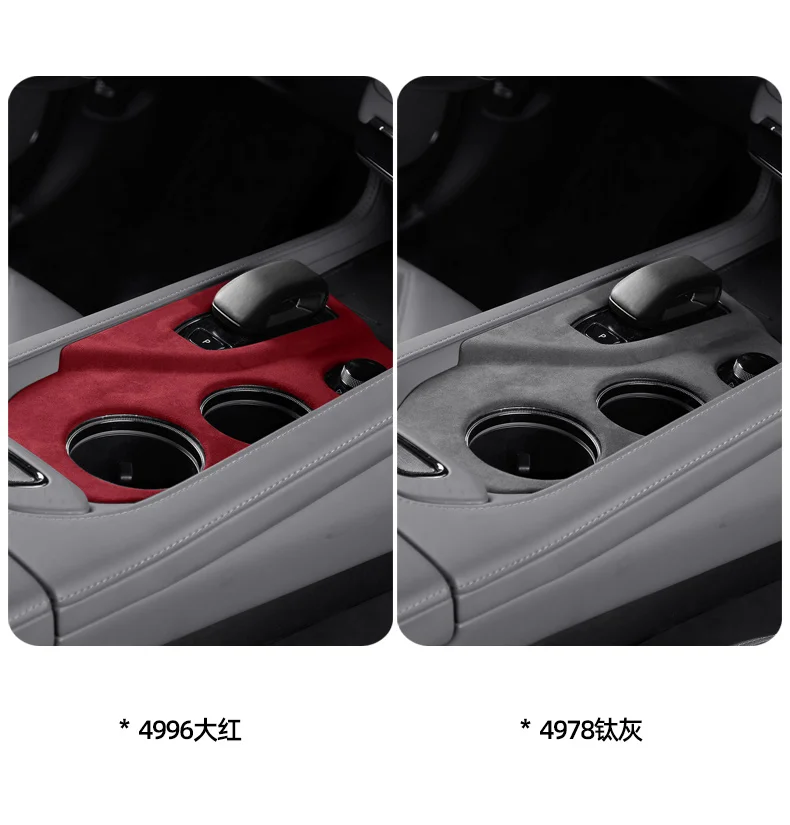 For ZEEKR 001 2021 2022 2023 2024 2025, A lcan tara Super Suede Car Central Console Gear Shift Panel Central Gears Trim Cover