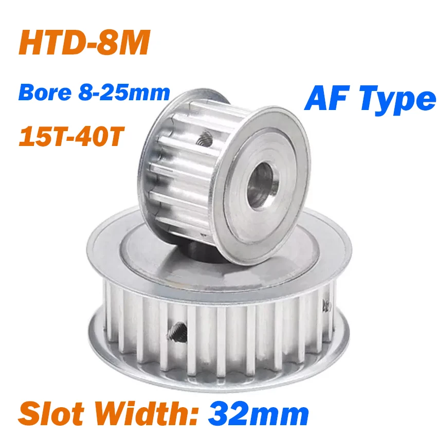 Leijiu 1pcs Htd-8m 15t 16t 18t 20t 22t 24t 25t 26t 30t 32t 35t 40t Synchronous Timing Pulley Bore 8-25mm Type Width 32mm