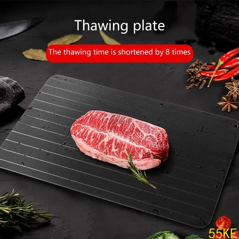 55KF Aluminum Thawing Tray For Frozens Fish Beef Pork Chicken Rapid Thawing Plate Fast Defrosting Board Kitchen Tool view 3
