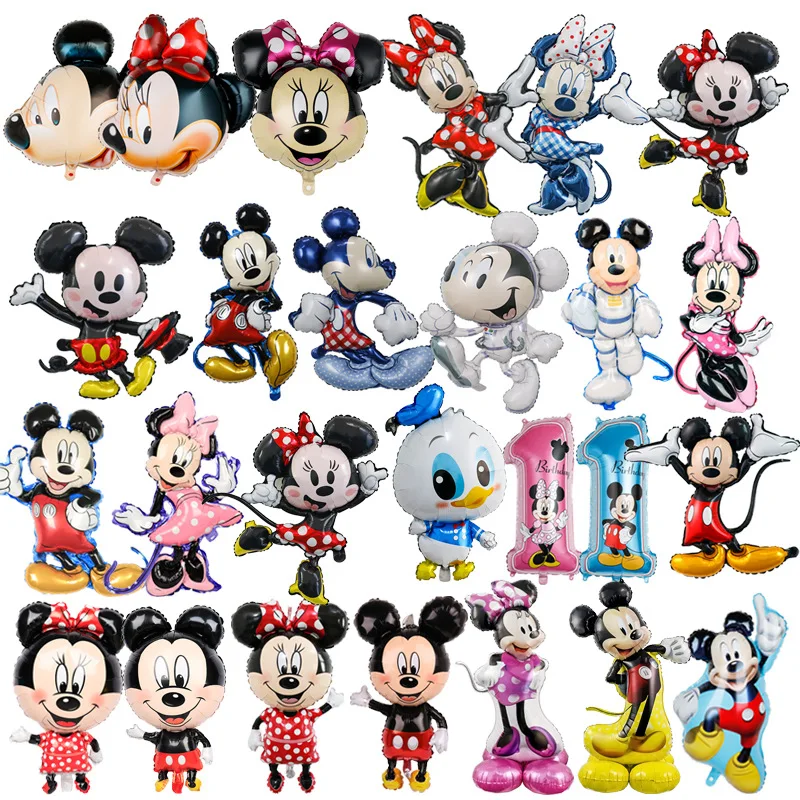 Cartoon Mickey Aluminum Film Balloon Children's Birthday Party Decoration Minnie Head Standing Mickey Mouse Donald Duck Balloon