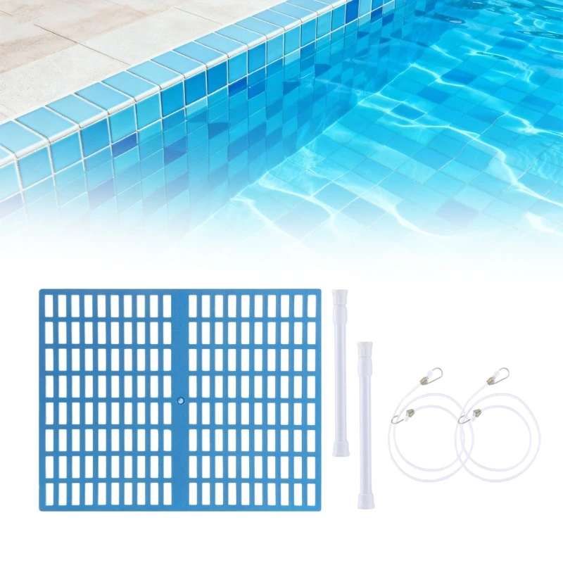 Pool Mouth Filter Set with Debris Barrier Panel for Backyard Pool Care