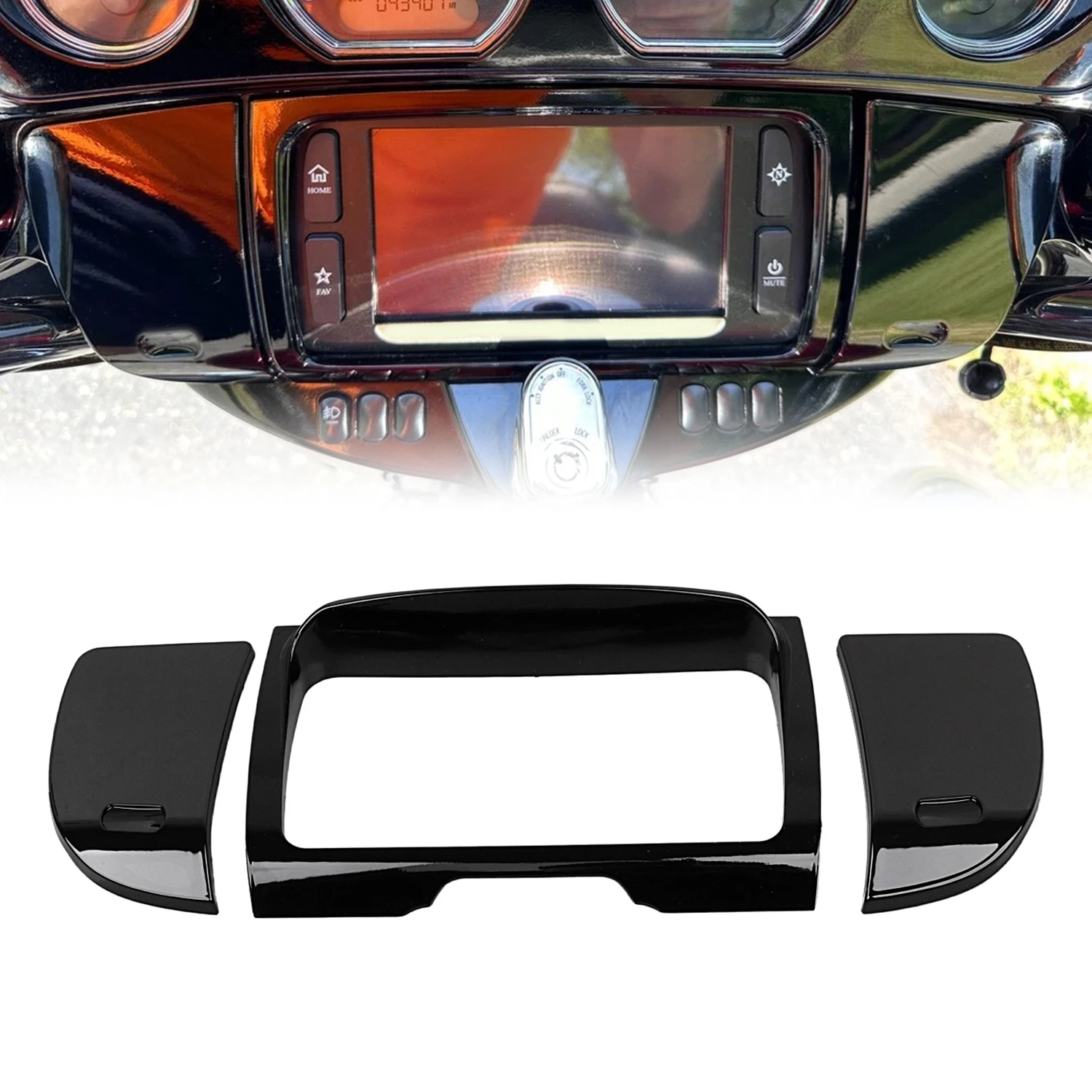 3Pcs Motorbike For Harley Ultra Limited Electra Street Tri Glide 2014-2023 Stereo Radio Trim Cover ABS Decoration Covers