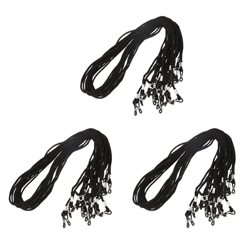 A96I-36 個ナイロン眼鏡/眼鏡/サングラス/眼鏡コードホルダーネックストリング - ブラック