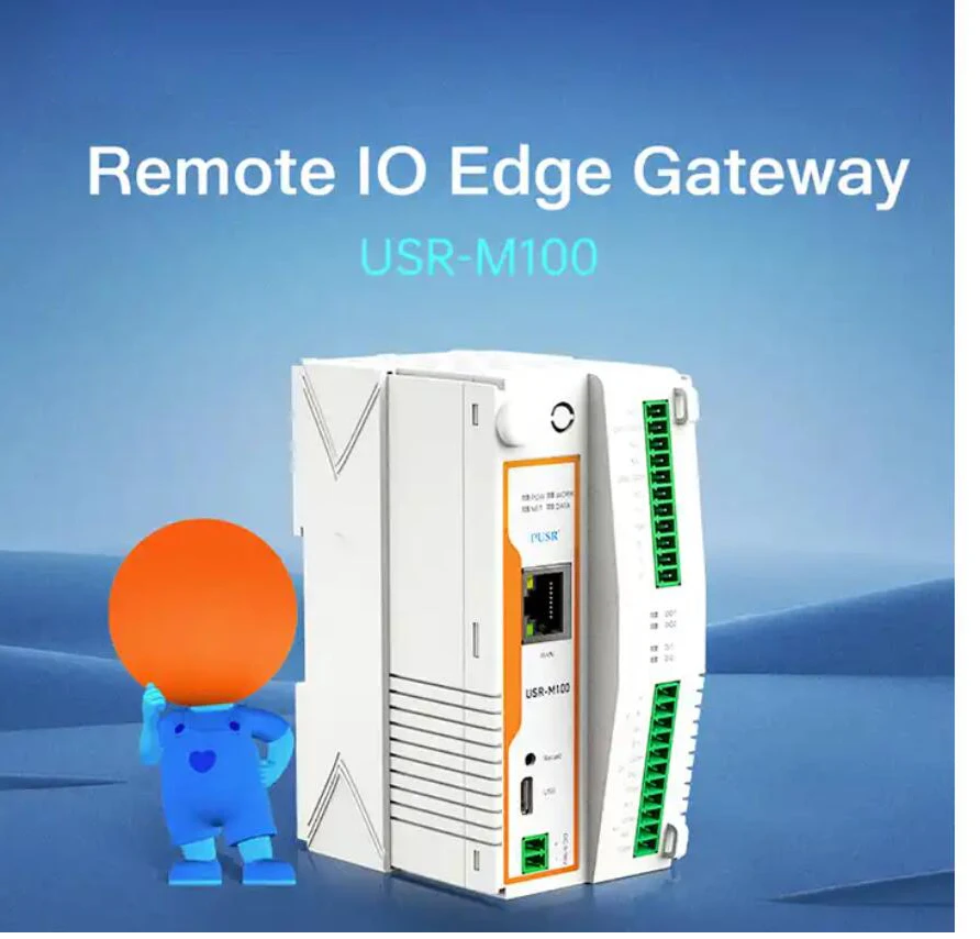 DIN Rail Modbus Gateway with RS485 RS232 M100 Ethernet Version Remote IO MQTT SSL/TLS Edge Computing Gateway Intelligent IoT