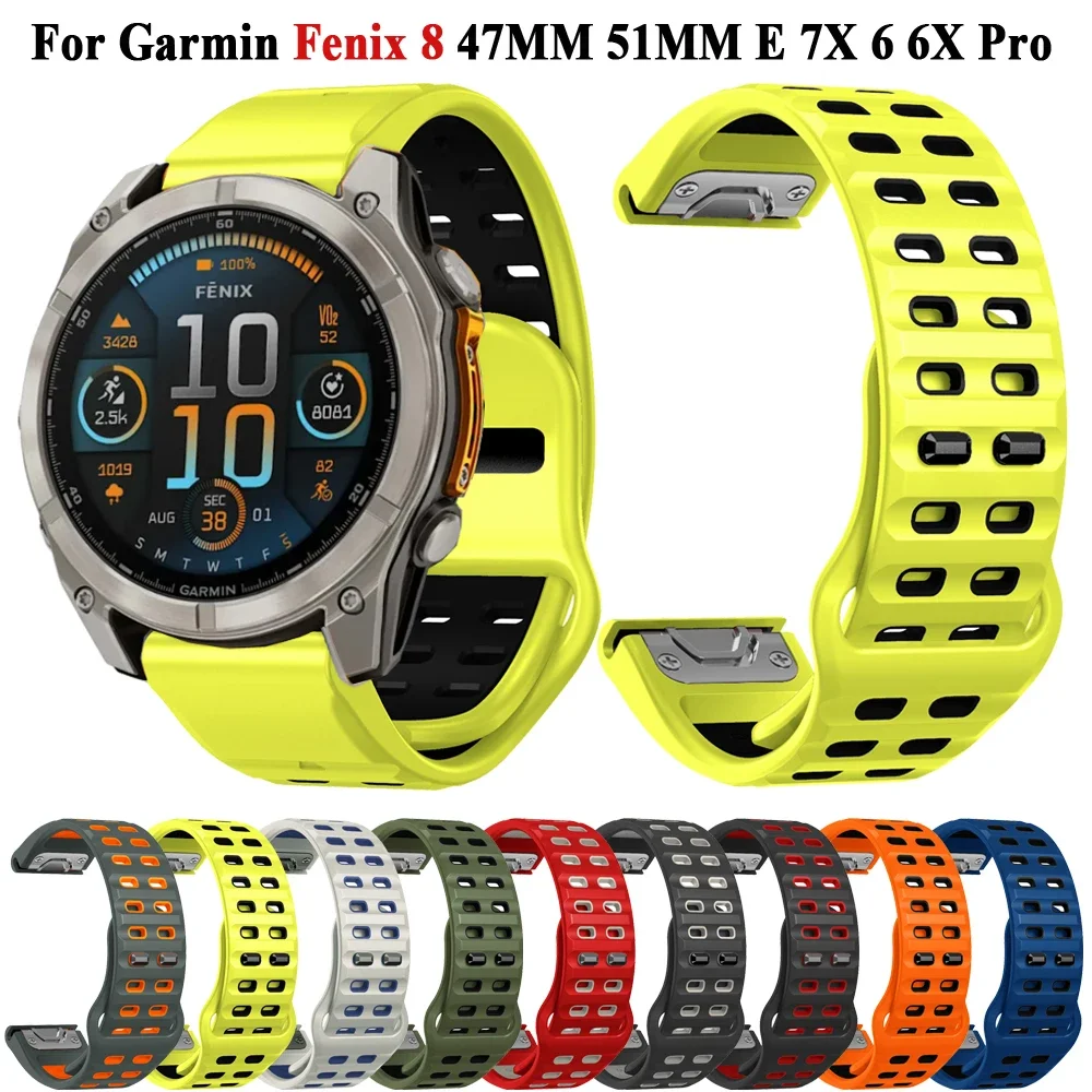 Fenix 8 47mm 51mm Quickfit 22/26mm Bracelet Strap For Garmin Fenix E 7X 6 6X Pro Solar 5 5X Plus/Epix Pro Instinct 2X Watchband