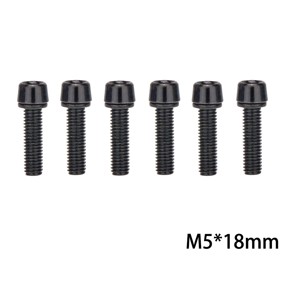 ZTTO 6 Stück MTB Rennrad Lenker Vorbau Riser Schrauben Fahrrad Vorbau Schrauben Schrauben M5 * 18mm M6 * 18mm Schrauben mit Unterlegscheiben