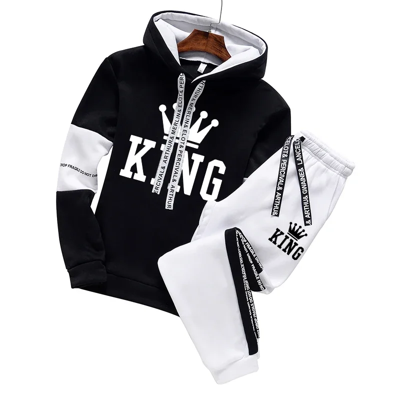 Autumn Winter Quality Men Tracksuit Suit Warm Hoodies Sweatshirt Men\'s Sportswear And a Pair of Pants Hip Hop Pullover Hot Sales