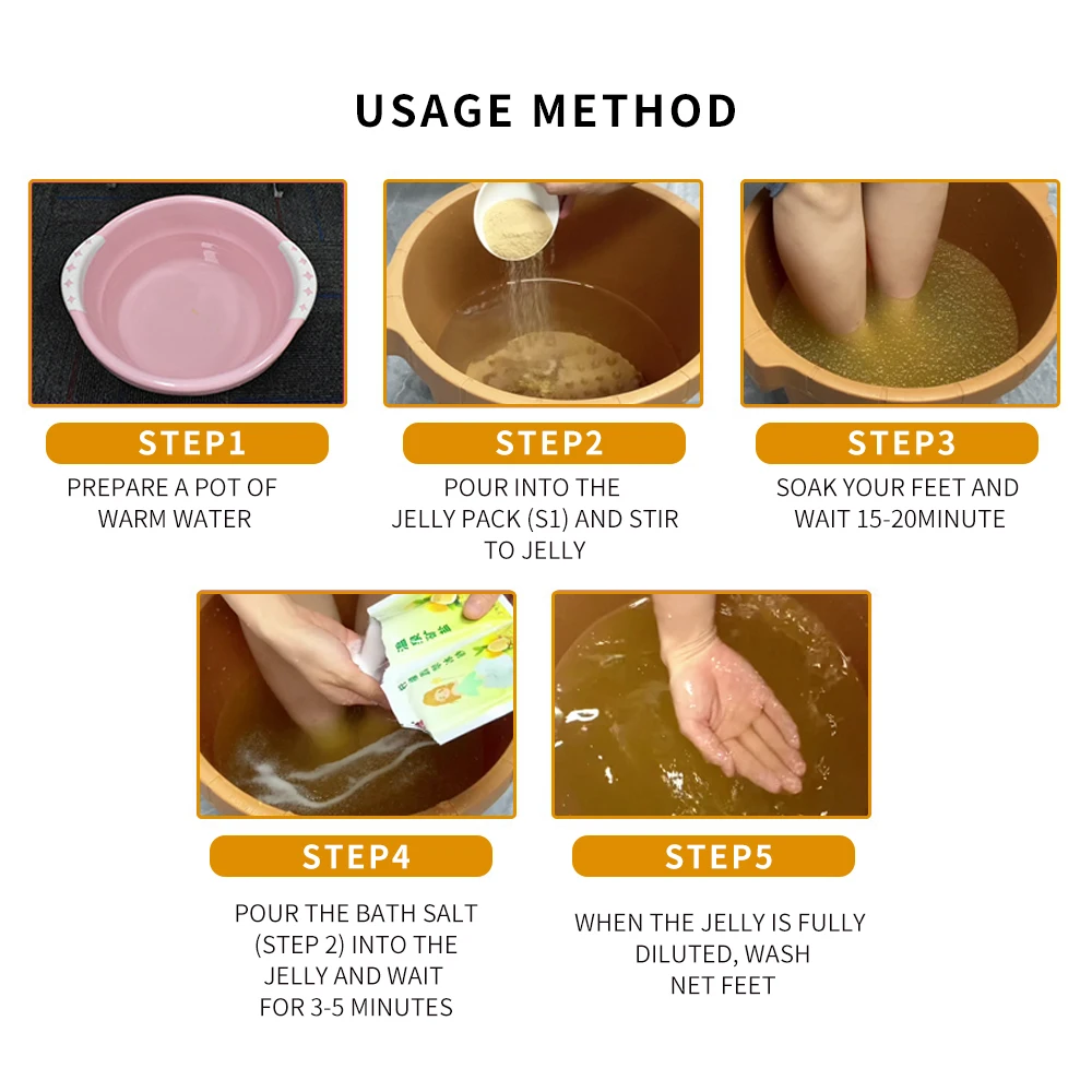 300g lemon Jelly Spa Pedicure Foot Spa Bath Powder Massage Crystal Foot Salt Exfoliator Scrub