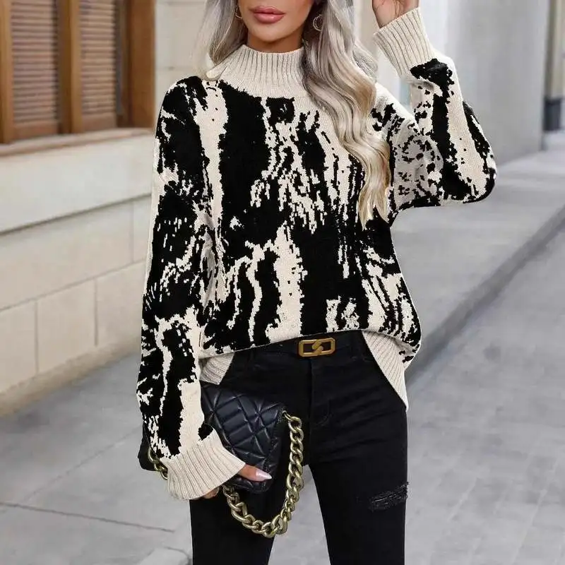 

Autumn Winter Women's Knitted Sweater f High Collar Big S Cleanfit Sle Loose Fit Inner Wear Ultra Thin No Brand Registered