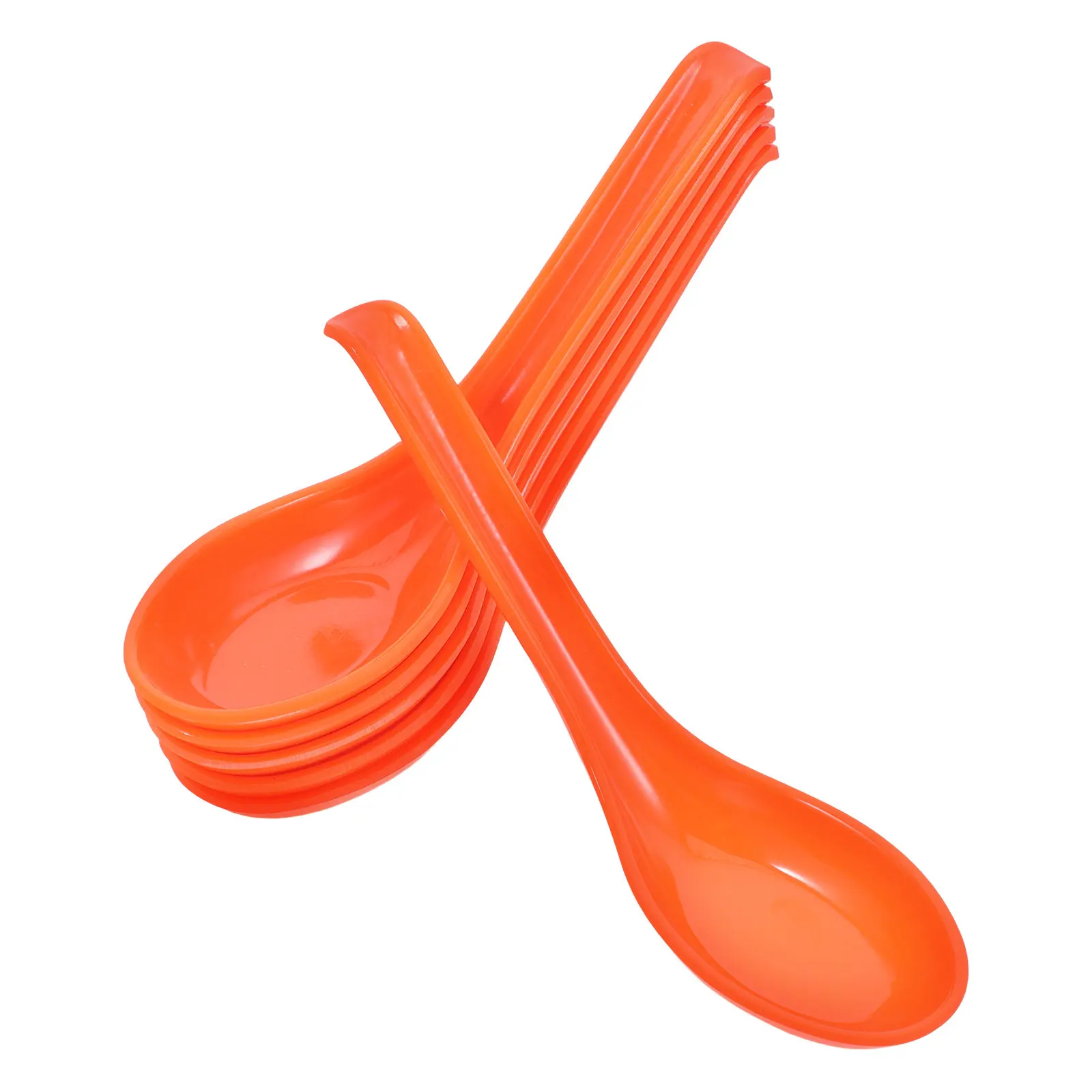 Cucharas de melamina para postre, forma de lágrima, cucharas multiusos para sopa, diseño cómodo para el hogar, fiesta, cafetería, uso en hoteles, sopa asiática, 6 uds.