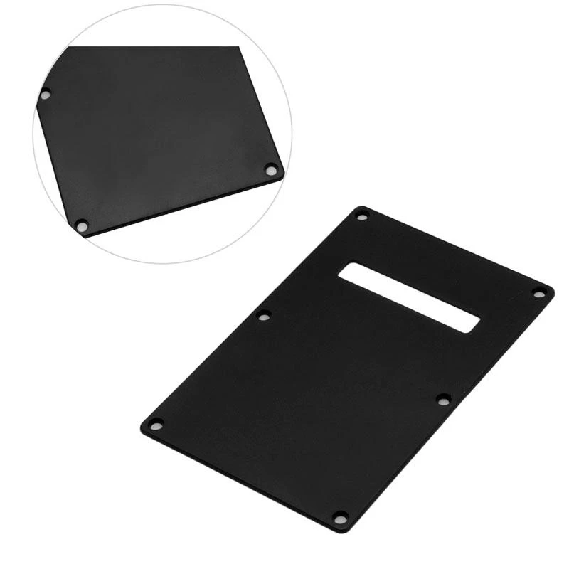 Single Ply Back Plate Rear Tremolo Cover No Screws for Electric Guitar Black