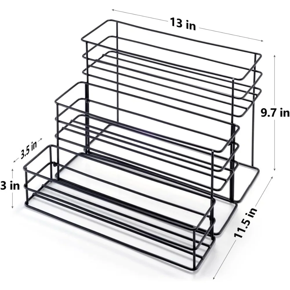3-Tier Coffee Syrup Organizer Stand - 12 Bottle Capacity Kitchen Storage Rack for Wine & Condiments