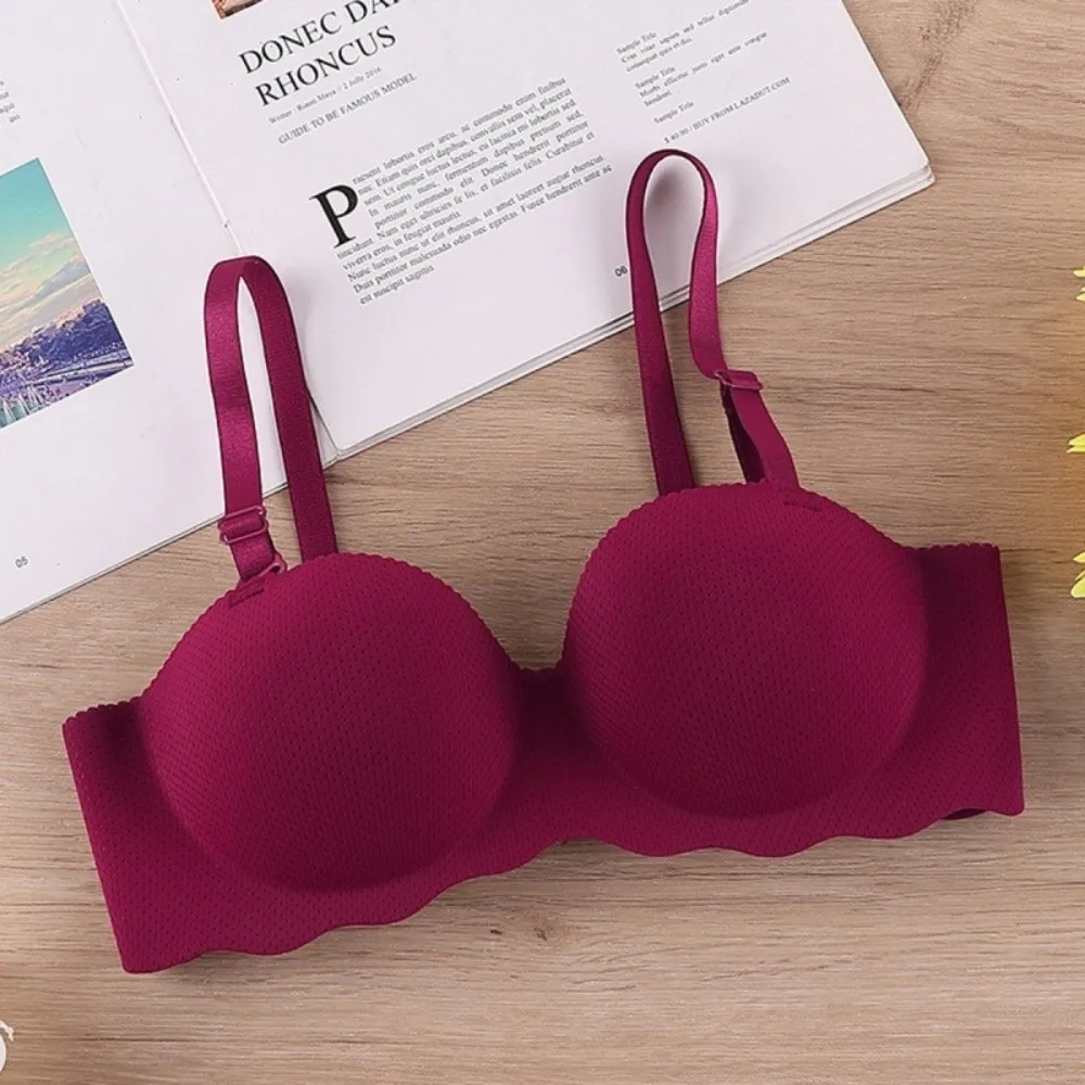 Trendy Comfort Seamless Bra Candy Color Adjustable Pushup Bra Anti-sagging Lifting Back Smoothing Bras for Women Women