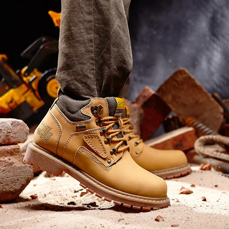 Hiking Shoes Men Waterproof Hunting Boots Tactical Desert Combat Ankle Boots Trekking Shoes Women Work Leather Walking Sneakers