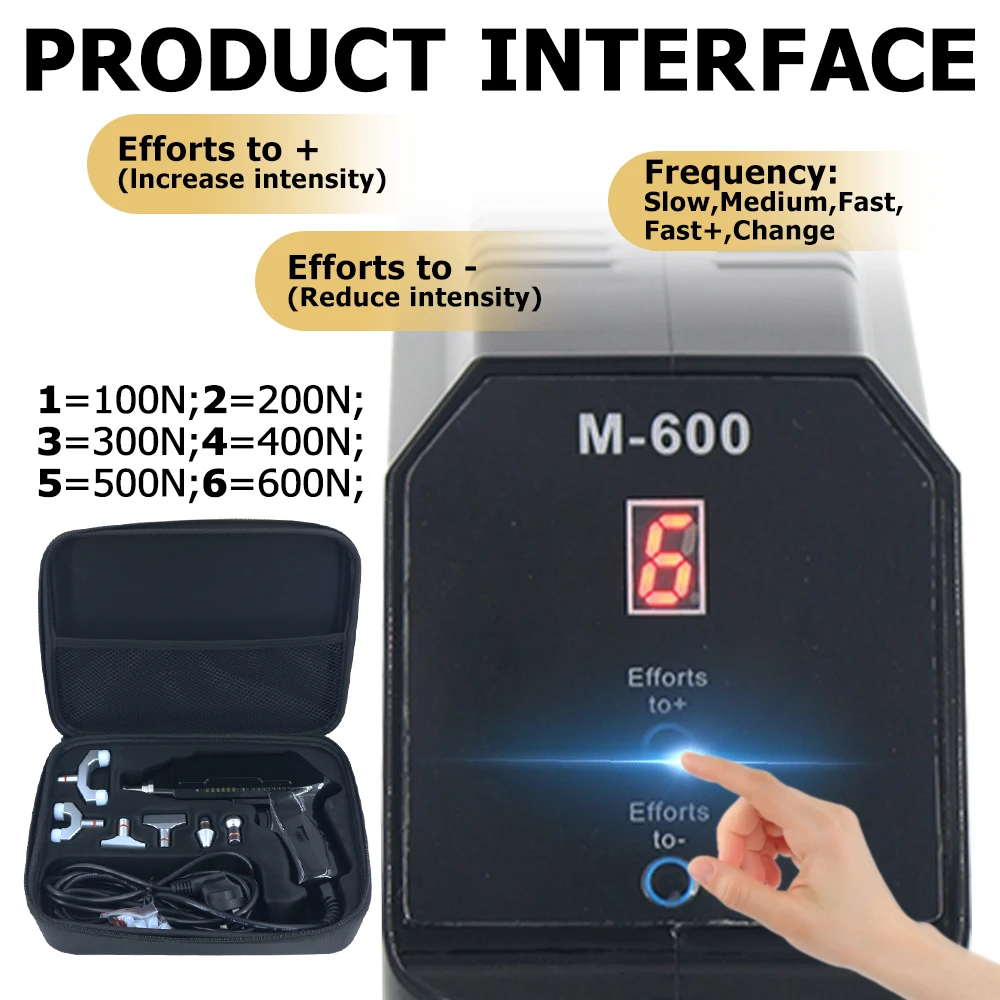 600N Professional Electric Chiropractic Adjusting Tools 6 Level Spinal Correction Gun Impulse Cervical Spine Massage Relaxation