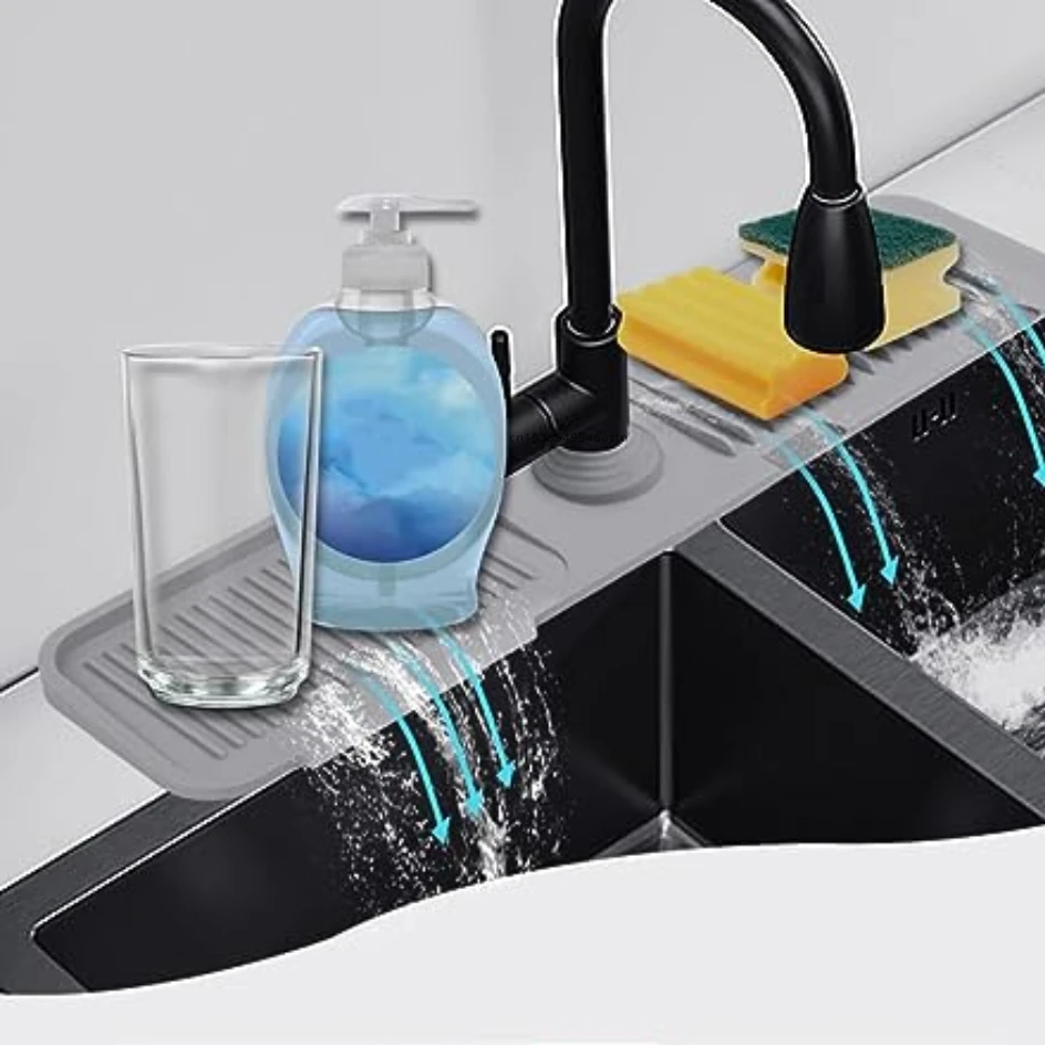 Keuken Siliconen Kraan Mat Water Rimpelingen Kraan Water Vanger Mat Grote Gootsteen Splash Pad Aanrecht Beschermer Badkamer