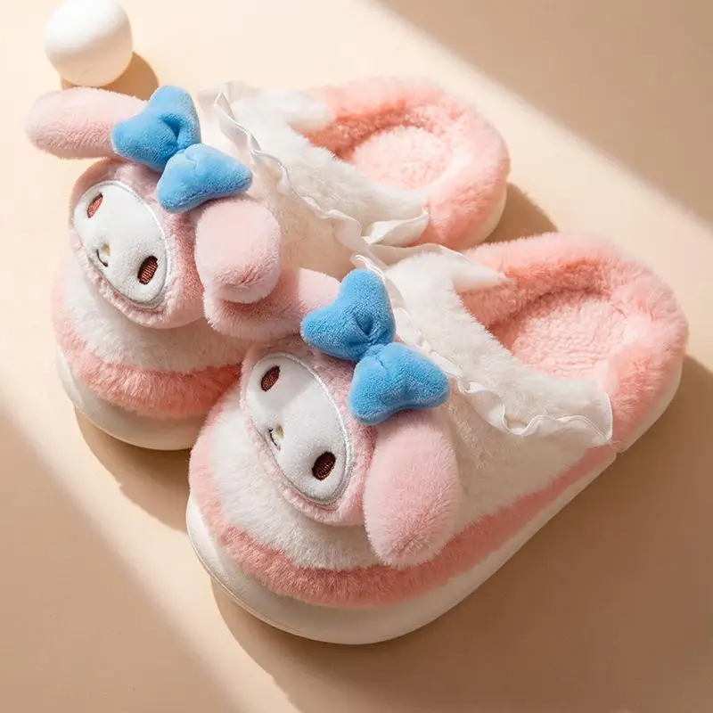 

Cute Cartoon Sanrios Kuromi My Melody Children Cotton Slippers Good-Looking Autumn and Winter Indoor Home Shoes Fashion Nice