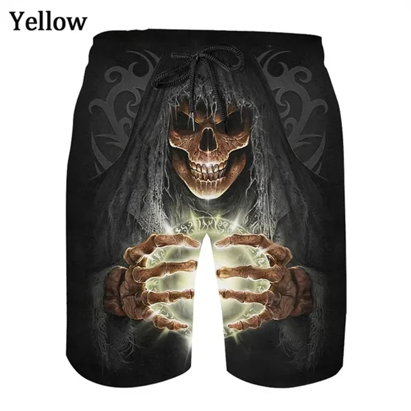 Trend Skull 3D Printed Casual Shorts Summer Unisex Street Gothic Personality Cool Sports Skateboarding Short Pants Homme