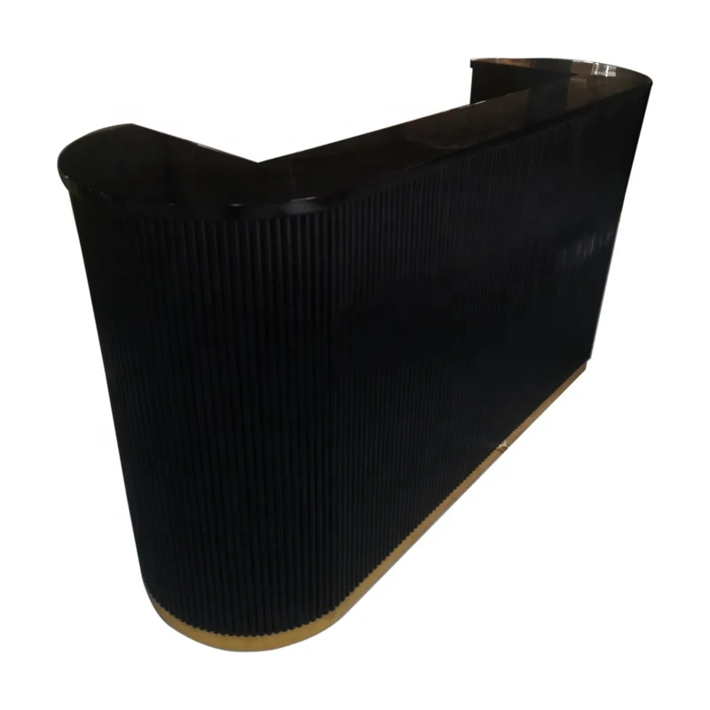 Black Gold Modern Reception Counter for Living Room Dining Home Office Front Desk