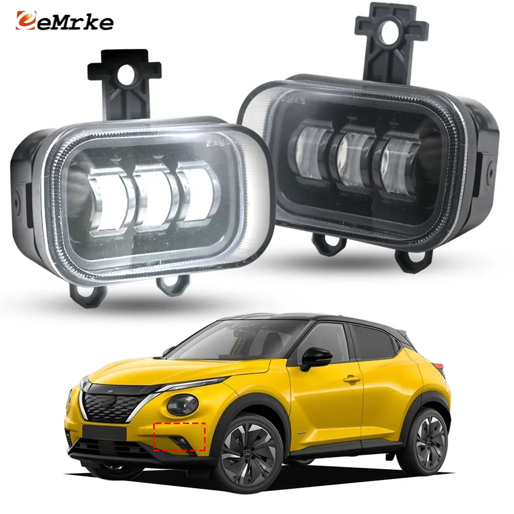 مصابيح ضباب Led عالية الطاقة 40 وات لنيسان جوك F16 MK II 2019 2020 2021 2022 2023 مصباح أمامي مع عدسة DRL 12 فولت أبيض أصفر