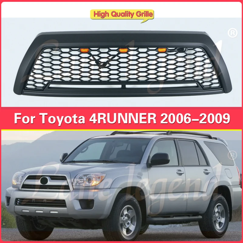 Hot Products Car Anterior Reticulum Auto Parts Front Grille New Honeycomb style With Light bar Fit For Toyota 4Runner 2006-2009