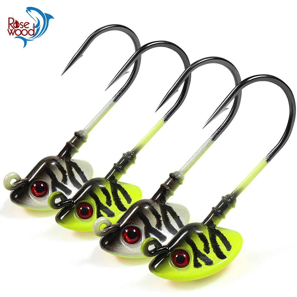 RoseWood Long Shot Sabot Jighead Jighaken im Stand-Up-Design mit Widerhaken für Softköder, Bass, Forelle, Salzwasser, Süßwasser, Angelköder