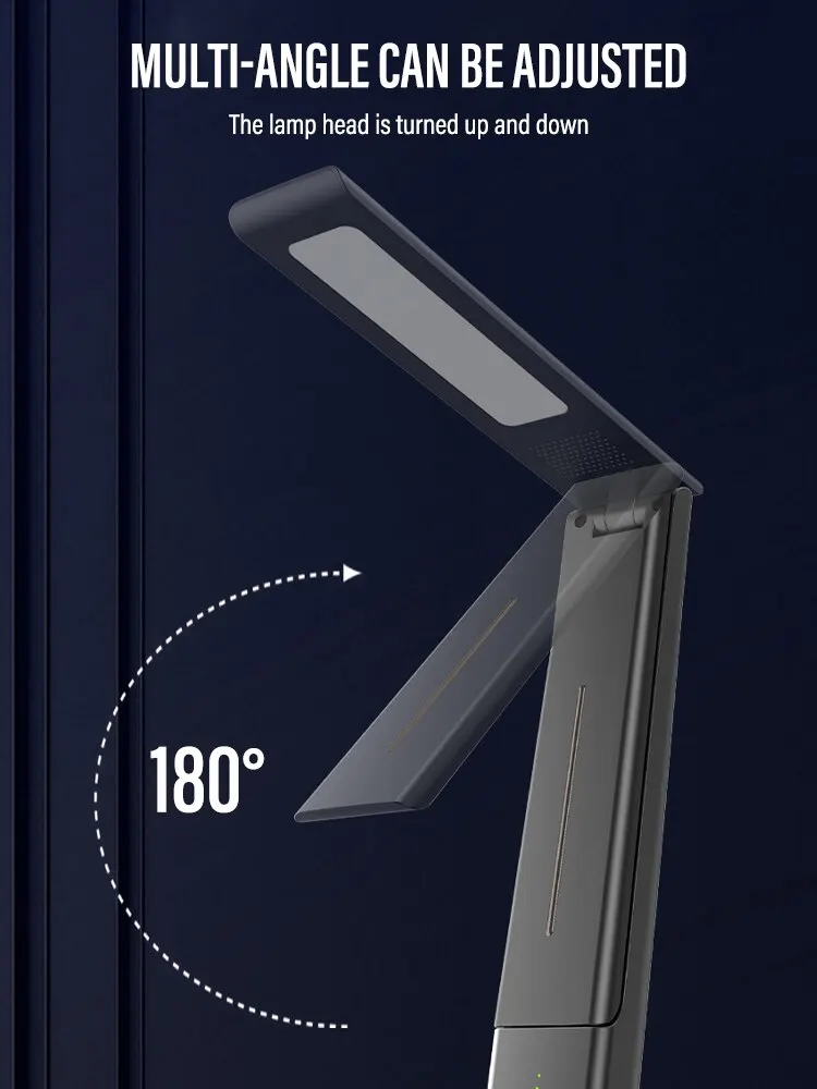 LED Folding Desk Lamp USB Charging Touch Control Dimmable Desktop Eye Protection Reading Study Office Bedroom Bedside Lamp